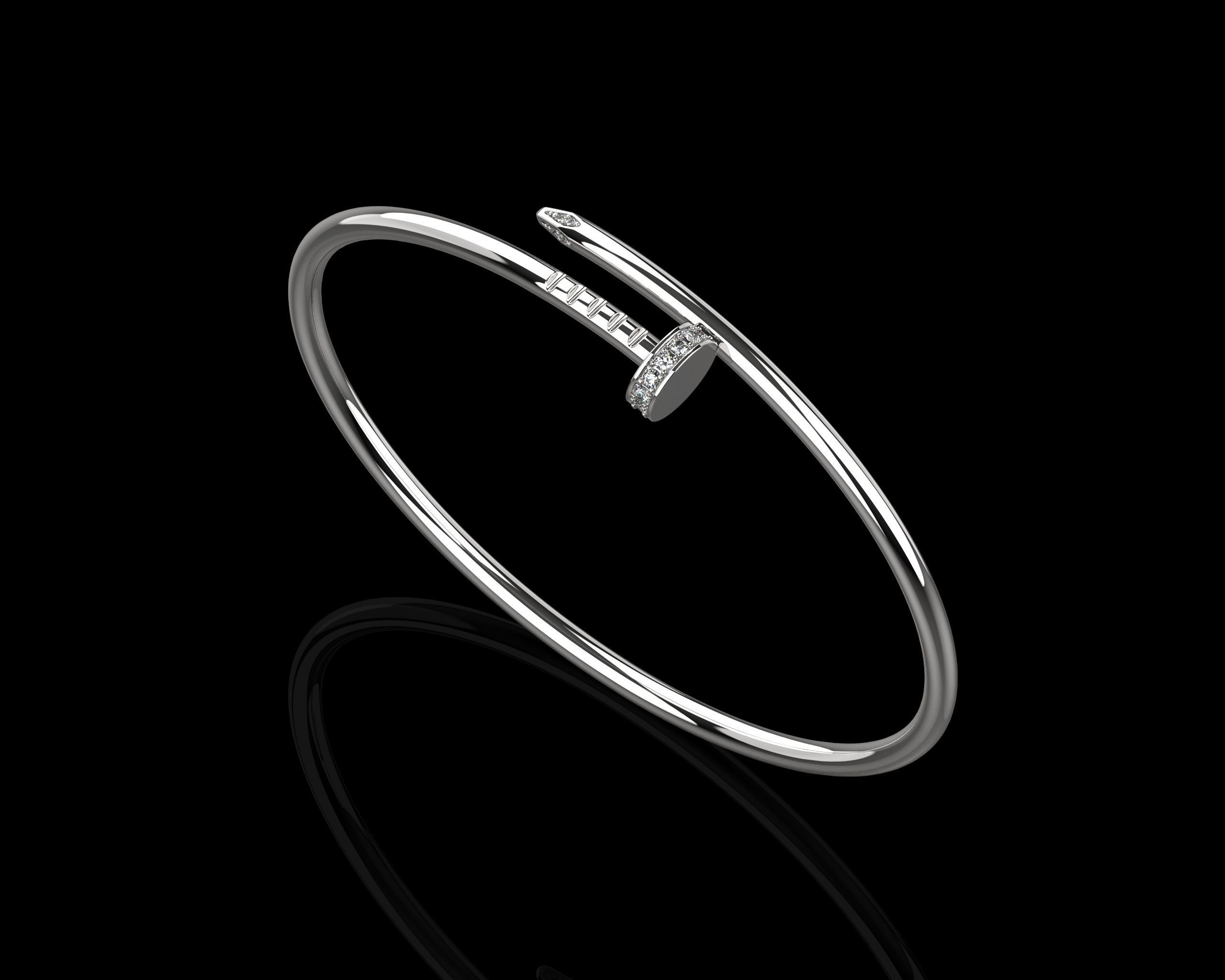 Adam American Diamond Adorned Silver Bracelet - 03