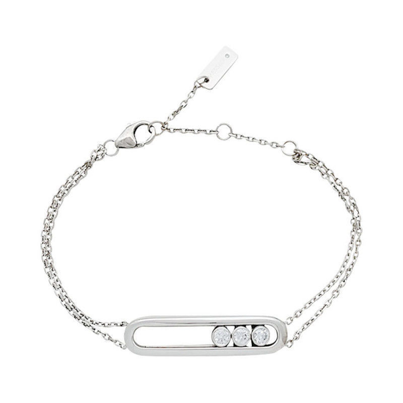 Adam American Diamond Adorned Silver Bracelet - 02