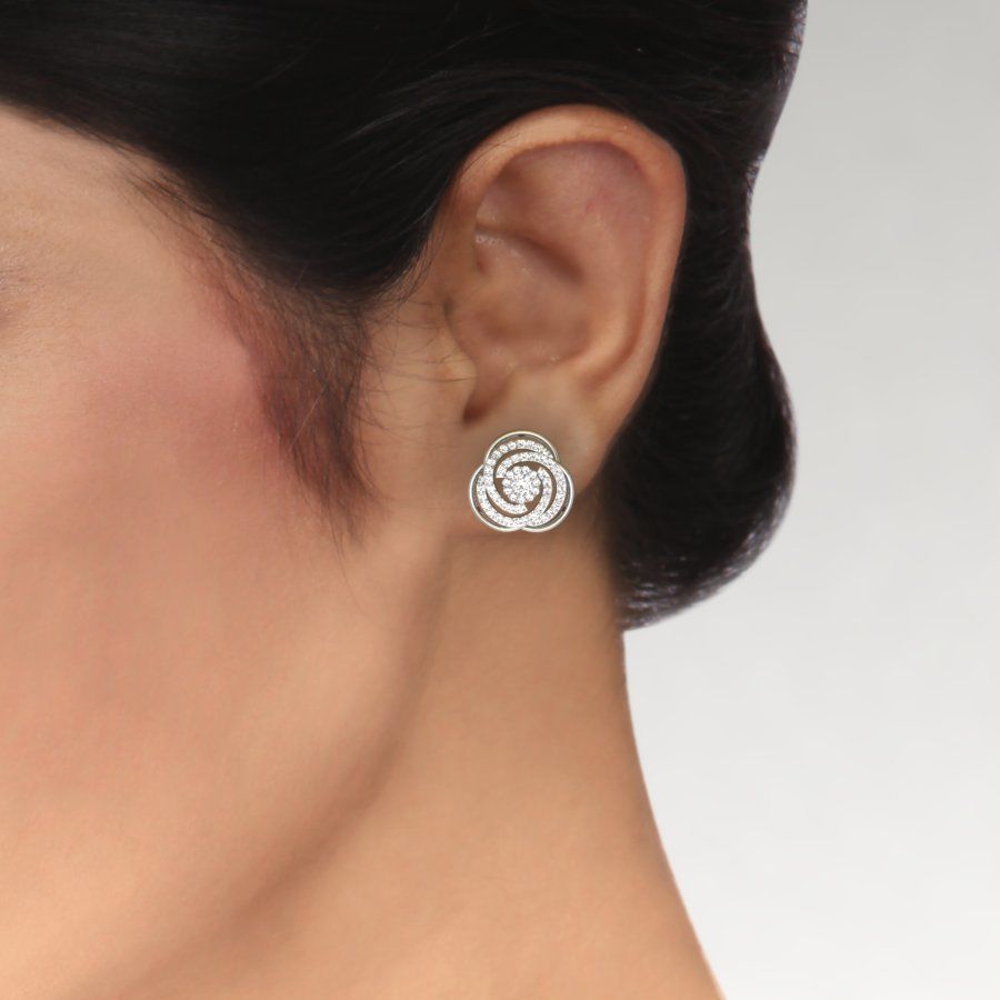 Adam Designer American Diamond Stud Earring For Women And Girls - 03