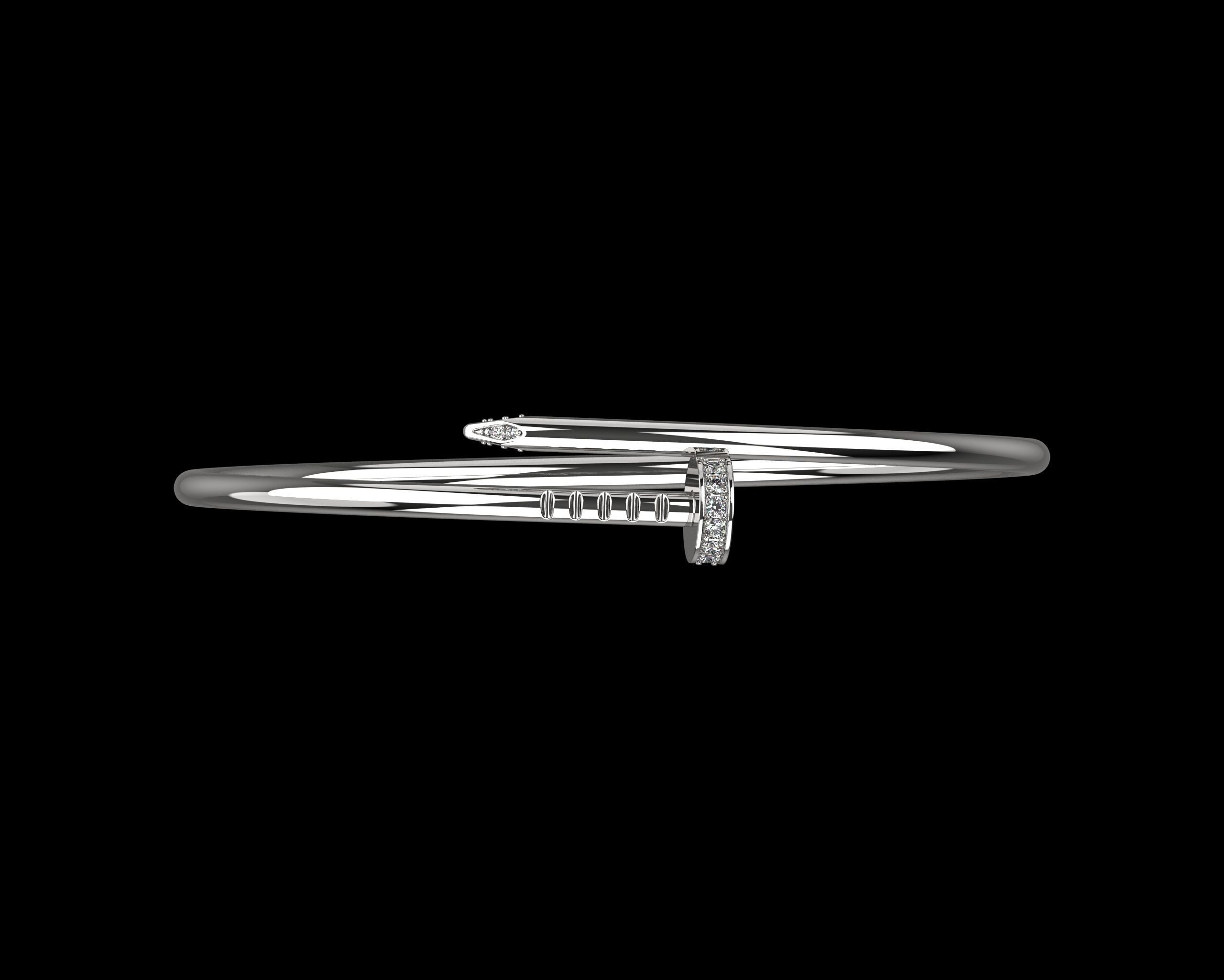 Adam American Diamond Adorned Silver Bracelet - 03