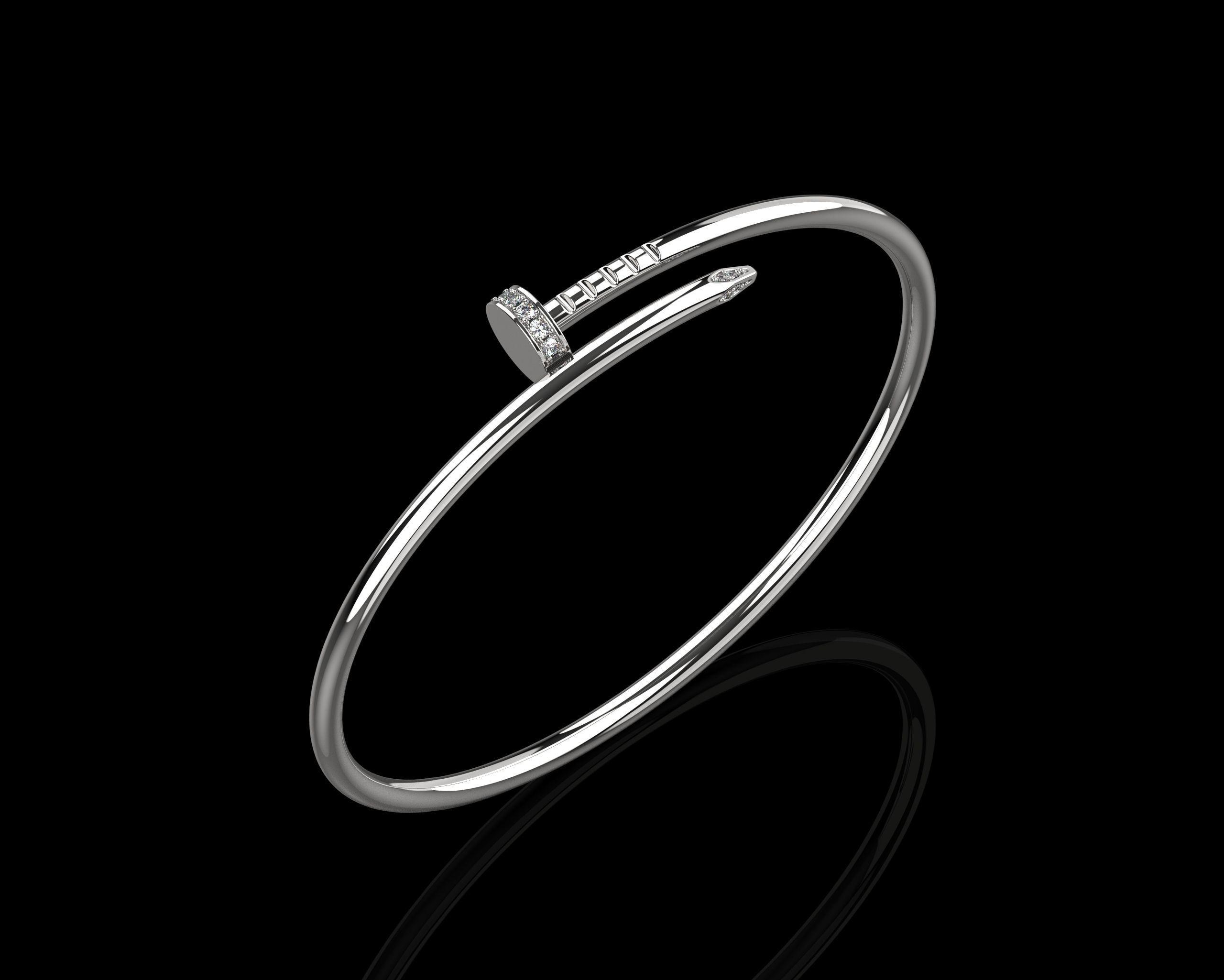 Adam American Diamond Adorned Silver Bracelet - 03